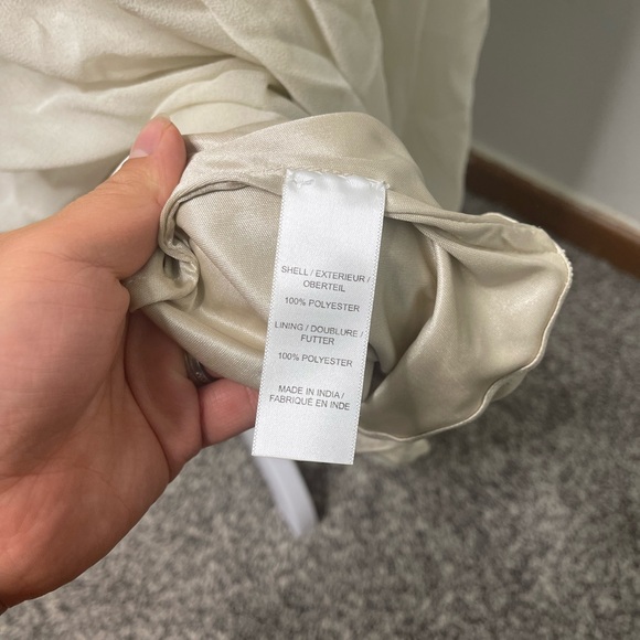 Adrianna Papell Ivory Embellished Beaded Bodice V-Neck Gown Sz 10 Formal - Picture 7 of 11